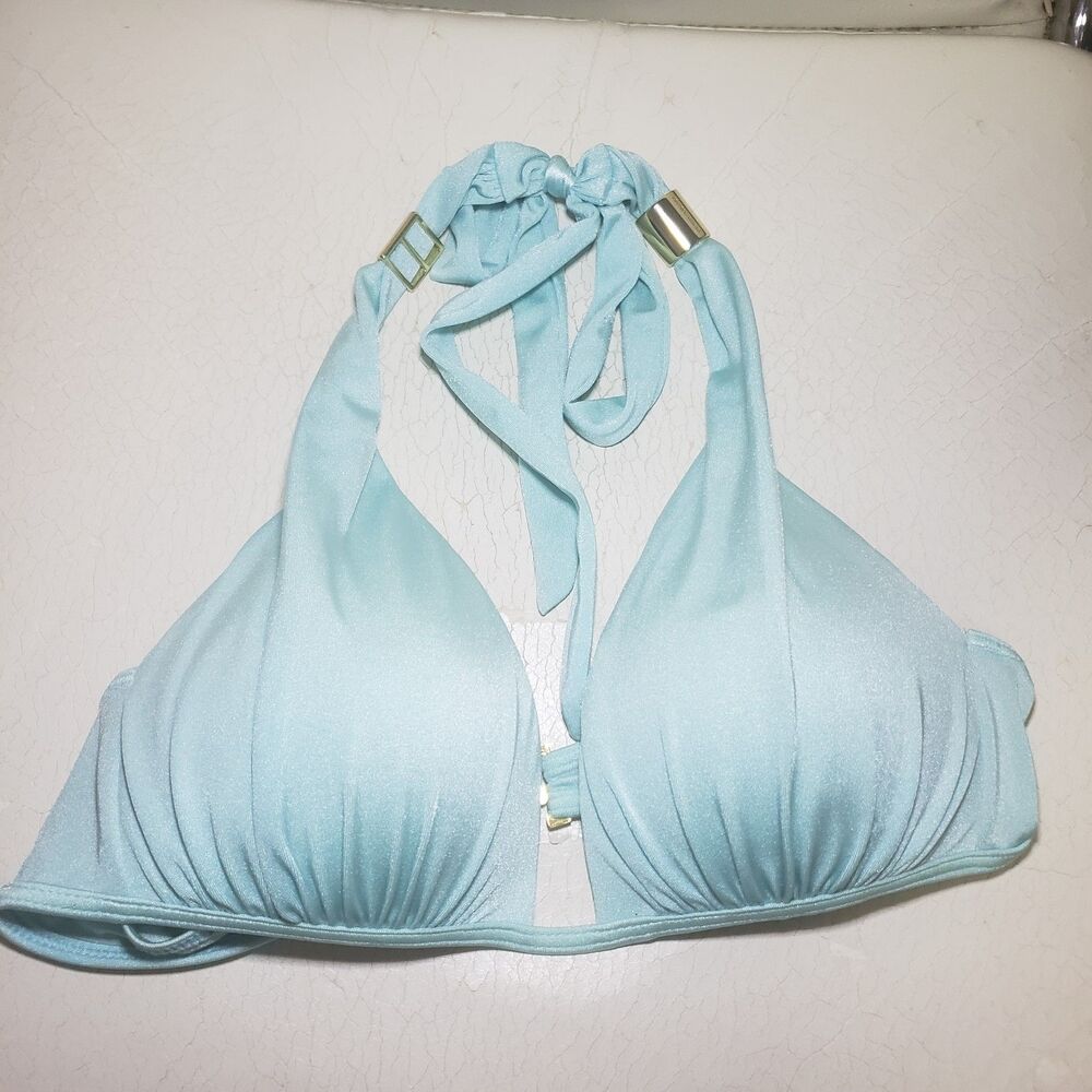 Victoria's Secret Halter push-up bikini top Small Aqua color ZZZ Great Condition